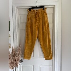 Free People Gold Corduroy Pants, Size Small